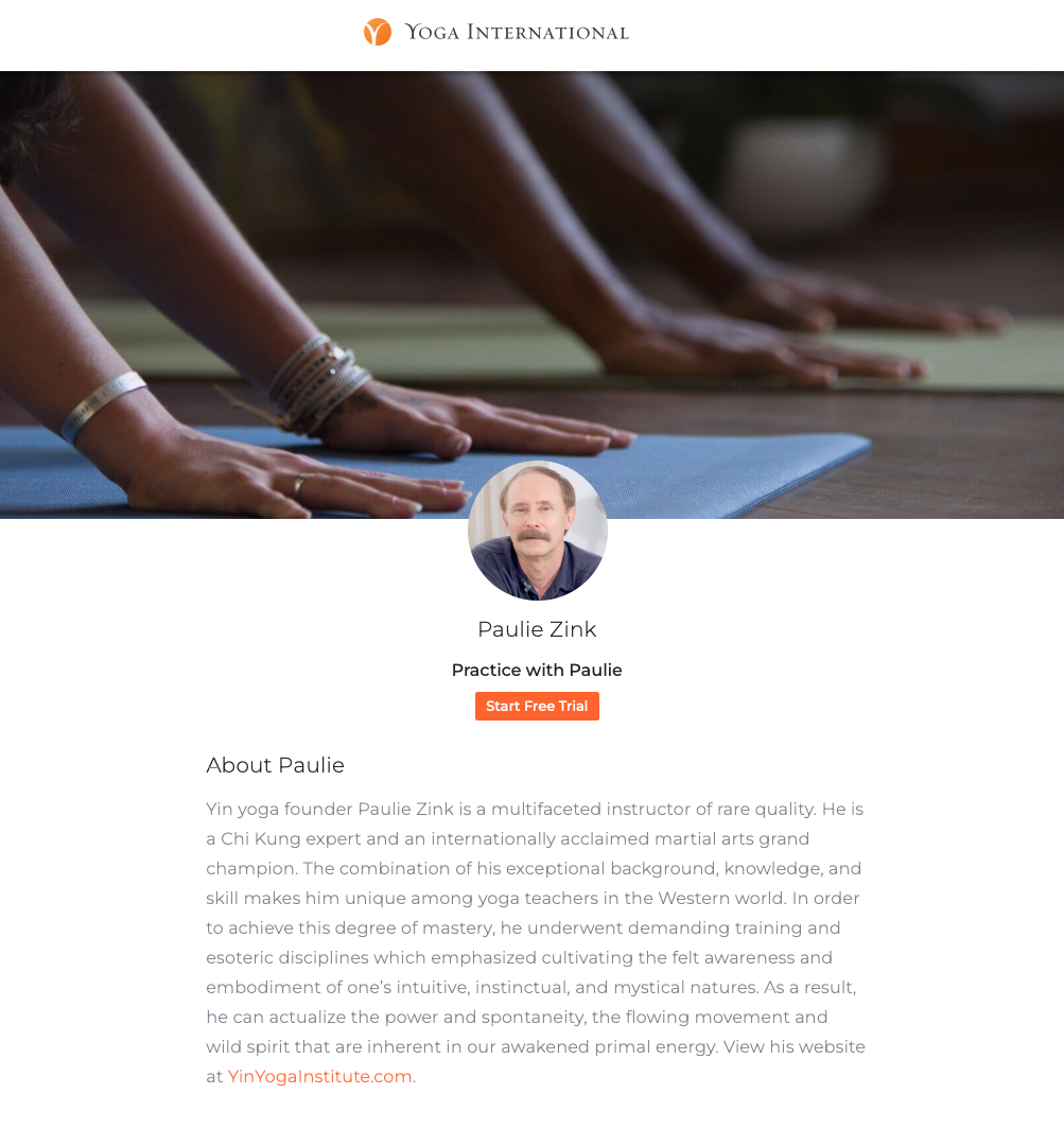 Rebuttal to Bernie Clark Yin Yoga Article Paulie Zink bio at Yoga International magazine website