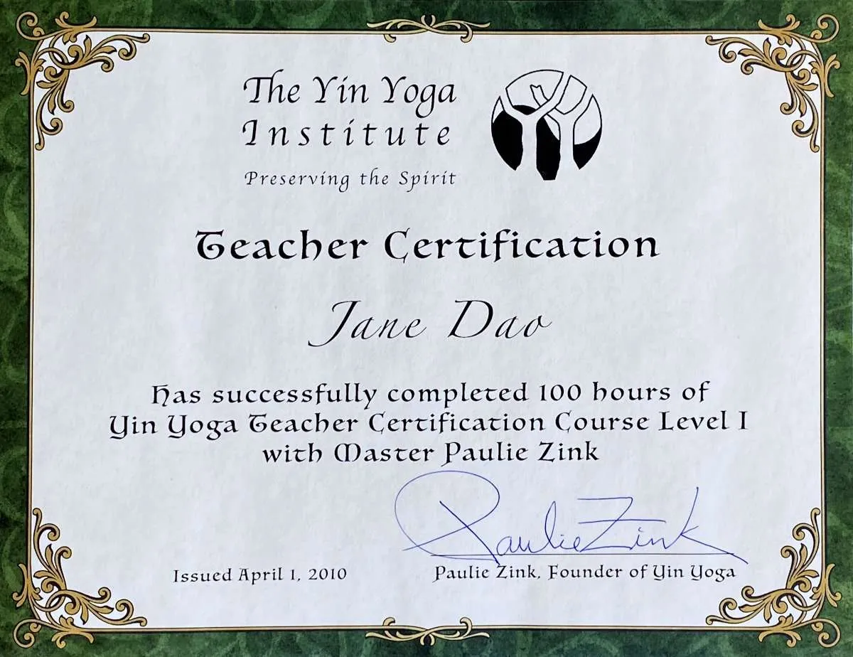 yin yoga teacher training